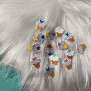 3 Chiếc Mini Cake Thêu Miếng Dán Tự Dính Thân Thiện Với Môi Trường Vải Rayon Trang Trí Cho Máy Tính Xách Tay Quần Áo Túi Xách