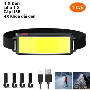 Đèn Pha COB Siêu Sáng Type-C Có Thể Sạc Lại Chống Nước 180 ° Đèn Pin Làm Việc Rảnh Tay Góc Chiếu Rộng Dành Cho Xưởng Sửa Chữa