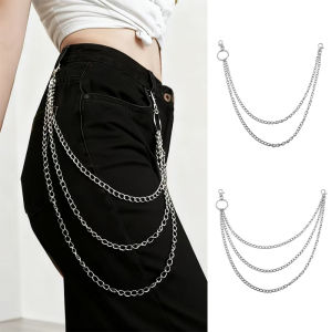 A.one Double Layer Punk Metal Waist Chain Men Hip-hop Versatile Pants Hanging Chain Jeans Accessories