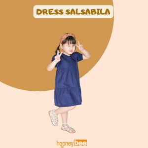 Dress Anak Linen Salsabila Warna Navy Size 1-5Tahun