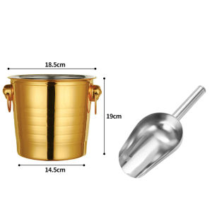 Ice Bucket with Scoop Cocktail Bar Wine Bucket Chiller and Beverage Tub Double Walled Insulated Ice Bucket for Parties