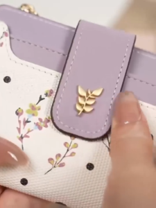 SeaGloca Niche Simple Classic Print Floral Fresh Zipper Bifold Short Wallet For Woman No 1845