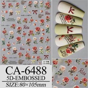Nghệ Thuật Làm Móng 3D Nổi Cao Giá Trị Thẩm Mỹ Lạnh Phong Cách 5D Rose Series Nail Art Stickers CA Model Đồ Trang Trí Móng Tay