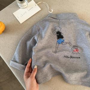 Childrens Polo Shirt Long Sleeve Autumn Style Base Layer Top Baby Boy Cartoon Trendy Brand Cotton Polyester Blend Clothing