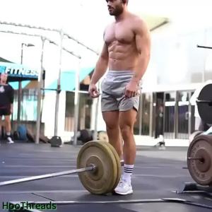 Mens Gym Workout Running Shorts Summer Athletic Quick Dry Breathable Shorts with Drawstring Elastic Waist Split Hem Activewear