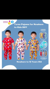 6 Pairs Pyjama Set for Boy Terno Tshirt Pajama Non Faded Soft Cotton Prints Clothing Set Newborn to Adult