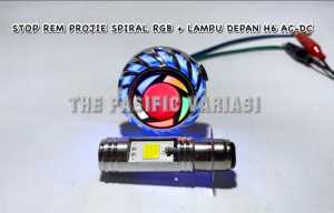 Paket 2 Item: Lampu Stop Rem Projie Mini & Lampu Depan LED H6 AC DC