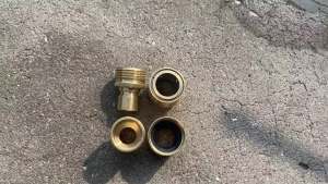 M MINGLE Garden Hose Quick Connect Fittings 3/4 Inch GHT Solid Brass Quick Connector Set 2-Pack