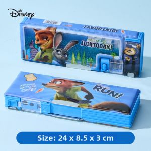 Disney | Multifunctional Sand Flow Pencil Case Large Capacity Dual Layer With Sharpener