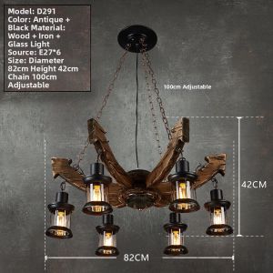 Pheashine | Retro Industrial Style Anchor Wooden Chandelier