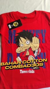 Baju Kaos Anak Laki Laki One Piece Monkey DLuffy 1-10 Tahun Cotton 30s