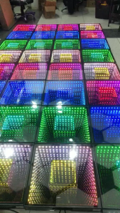 Infinity Reflective 3D LED Stage Floor Light  - Dynamic RGB Lighting for Concerts and Events