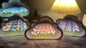 Flower Lights Bedroom Mini Tulips Mirror Night Light Diy Led Lights For Bedroom Atmosphere and Friends Birthday Anniversary Creative Gifts
