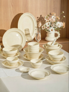TAOYI | Underglaze Colored Creamy French Style Dinnerware Set