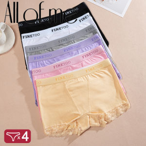 4Pcs Womens Lace Panties Cotton boxer briefs Seamless Sports Boxers Underwear Female Briefs Lingerie Intimate Underpant S-XXL