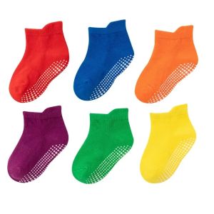 6Pairs/set Childrens Socks For Boys Girls Casual Sport Kids Floor Boat Boy Girl Solid Baby Toddler Sock Anti-slip Spring Autumn