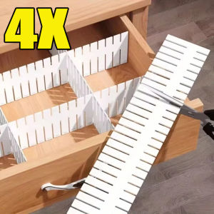 4pcs Adjustable Drawer Partition Boards / Flexible DIY Storage Separators / Versatile Household Organizer / Ideal for Cosmetics Intimates Sewing Supplies Arrangement