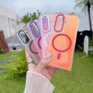 Gradient Color Transparent PC Case for Samsung Z Fold 8 Ultra 7 6 for MagSafe Shockproof Drop Protection Cover