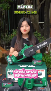 [ HÀNG CHÍNH HÃNG ] Thân Máy Cưa Xích Pin WORKFIX CS12BLChiều Dài Lam Xích 12 Inch Động cơ Không chổi than