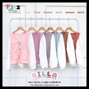 BISA COD Atasan Blus Anak Perempuan Motif Polos Mix Warna Cantik Elegant 3-6T Billaa Blus