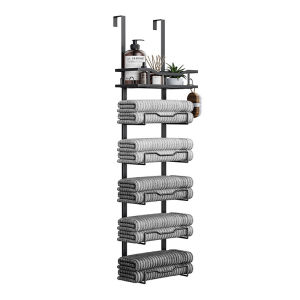 Towel Storage Rack Multi-level Door Mounted