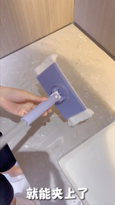 Hands-Free Flat Mop 360° Rotating Lazy Mop for Home Cleaning Mini Mop Auto Fixing Cloth Wet Tissue Pengelap Lantai Penyapu Mop Rata Malas 懒人平板拖把