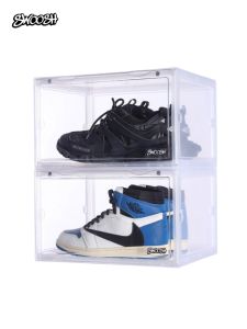 กล่องรองเท้า SWOOSH กล่องใสอะคริลิกดูดซับแม่เหล็ก ชั้นวางรองเท้า ป้องกันฝุ่น กล่องใส่รองเท้าแบบแข็ง กล่องรองเท้าผ้าใบ กล่องรองเท้าส้นแบน