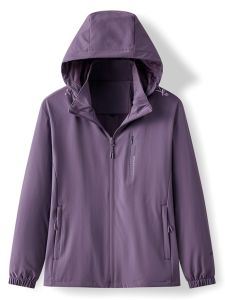 Plus Size Slim Looking Womens Gore-Tex Jacket Spring and Autumn New Arrival Windproof Waterproof Loose Middle-Aged Mom Hooded Trench Coat Coat