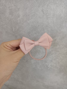 ริบบิ้นยางยืดผมสไตล์เกาหลีสีชมพูหวานสำหรับนักเรียนผู้หญิง ริบบิ้นยางยืดผมรูปผีเสื้อ ริบบิ้นยางยืดผมรูปดอกไม้ เครื่องประดับผม