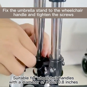 Versatile Adjustable Stainless Steel Umbrella Holder – Securely Attaches to Wheelchairs Walkers Scooters Bicycles & EBike