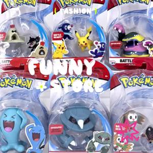 Bandai | Pokemon Anime Figure Pikachu Sandygast Salandit Alolan Muk Wobbuffet Metang Action Figure Toys for Boys Girls Gift Collectible