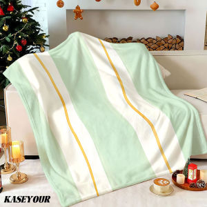 Beast Kingdom | Mint Honey Lines Winter Summer Flannel Blanket Throw Fleece Soft Fuzzy Plush Cozy Fleece Blankets for Sofa Ideal Gifts