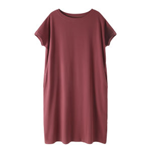 plus Size Casual Georgette Dress Knee-Length Elegant One-Shoulder Loose Fit Slimming Mid-Length Womens Fashion Dress