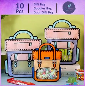 Gift Bag 10pcs (123) School Bag Zip lock Zipper Bag V2 Kindergarten School Birthday Childrens Day Goodies Bag Snack Candy Packaging Hand Ziplock Begs