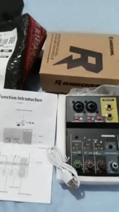 Audio Mixer 48v Phantom Power 2 Channel Dj Audio Mixer 24bit/96khz Recording Usb Studio Mixer Bluetooth Build In Live Streaming Sound Card Dj Console For Outdoor Stage Performance Wedding Karaoke