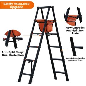 Double-sided Thickened Portable Adjustable Stepladder