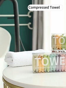 O-New 42pcs Compressed Disposable Washcloths Portable Travel Towel Thickened Face Cleansing Towel