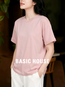 Basic House | Loose and Flattering Pink Cotton T-Shirt