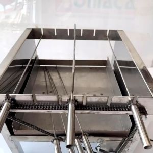 Máy nướng thịt xiên 7 xiên THÉP VÀ INOX 201 - Tặng Kèm 6 Xiên Đơn và 1 Xiên 3 INOX .Mô tơ 14W