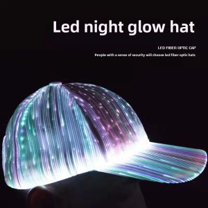 Colorful LED Light-Up Baseball Cap Rechargeable Sunshade Duckbill Hat Breathable Performance Hat for Concerts And Summer