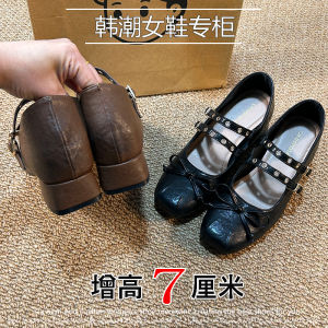 French Style Mary Jane Flat Heels Womens Design Sensation Small Audience 2025 New Model Match Skirts Thick Heel Black