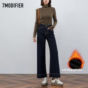 7.Modifier | Quần Jeans Chân Dựng Thẳng Kiểu Retro Mỹ Dày cho Nữ