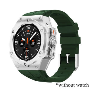 Luxury Modification Kit for Samsung Galaxy Watch 8 Ultra 2025 Carbon Case Rubber Strap for Galaxy Watch 7 Ultra 47mm Accessorie