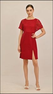 BebeButterfly Lace Dress Red
