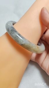 Jadeite Jade Bangle 55.3mm 缅甸A货翡翠 [55.3圈口 乌鸡黄翡正圈手镯] - FC-SZ-025