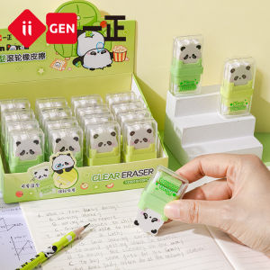 Cute Panda Eraser Student Special Clean Rolling Wheel Rubber Can Collect Scraps Cartoon Style School Supplies Business Needs