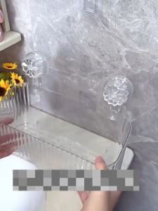 ชั้นวางของในห้องน้ํา ชั้นเก็บของ Wall Drain Rack ชั้นวางของในห้องน้ํา ชั้นแขวนผนัง รูพรุน หรูหรา น้ําหนักเบา ชนิดถ้วยดูดโดยไม่ต้องเจาะ