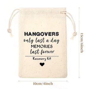 5/10/20pcs Hangover Kit Recovery Kit Thin Cotton Drawstring Single Party Bride Gift Party Wedding Birthday Gift Bag