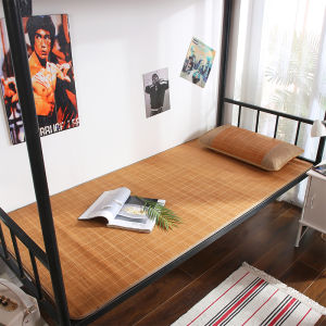 เสื่อไม้ไผ่สองด้านเสื่อเย็นสำหรับหอพักนักเรียนเตียงเดี่ยวเสื่อหวายเตียงชั้นบนชั้นล่างเสื่อฟางเสื่อไอซ์ซิลค์สำหรับฤดูร้อนใช้ในบ้านนอนเปลือย