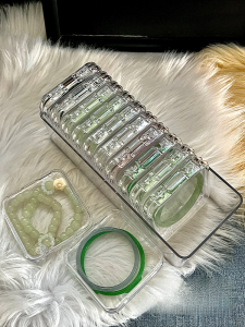 More than Bangle Storage Box Jade Jingle Jade Bracelet Large Capacity Portable Clear Small Box Bracelet Bracelet Jewelry Box